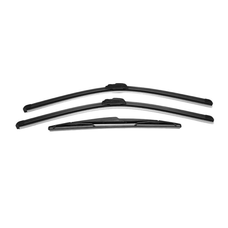 Wakects 3pcs Auto Heck Windschutzscheibenwischer, Gummifahrzeug-Rückscheibenwischer Auto Vorne Heck-Wischerblatt Set für 206 98-10 von Wakects