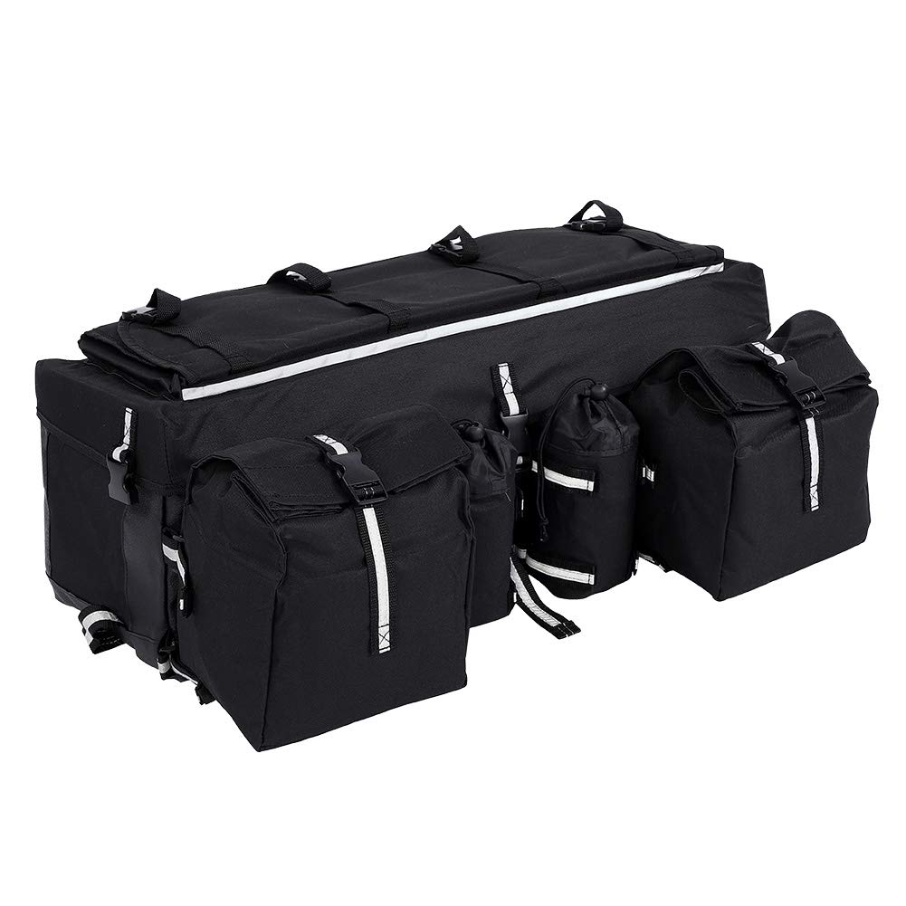 Wakects ATV-Tasche, Universal Soft ATV Quad Bag, Reißfeste Und Verstellbare Gurtbänder Satteltasche für Mountainbike, Rücksitztasche, Schwarz, 68 x 27 x 21 cm von Wakects