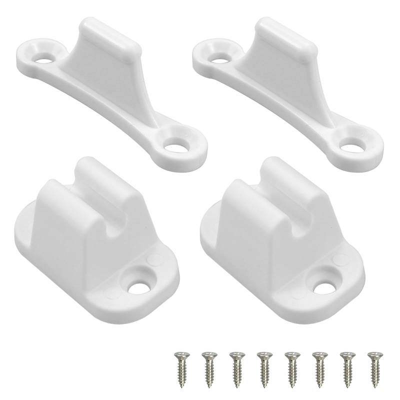 WakiHong 2 Stück Kunststoff Türhalter Wohnmobil Wohnwagen Zubehör Wohnmobil Türschnäpper Set Wohnmobil-Türhalter mit Schrauben für Caravan,Boot,Camping Zubehör (Weiß) von WakiHong