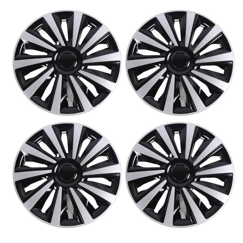15 -Inch Wheel Bucit 4 PC Komplette Schutz der Universellen Snap -Einstellung in Würfel für Jedes 15 Zoll Stahlrad, ABS Material für die Reifenabdeckung Das Auto von Walfront