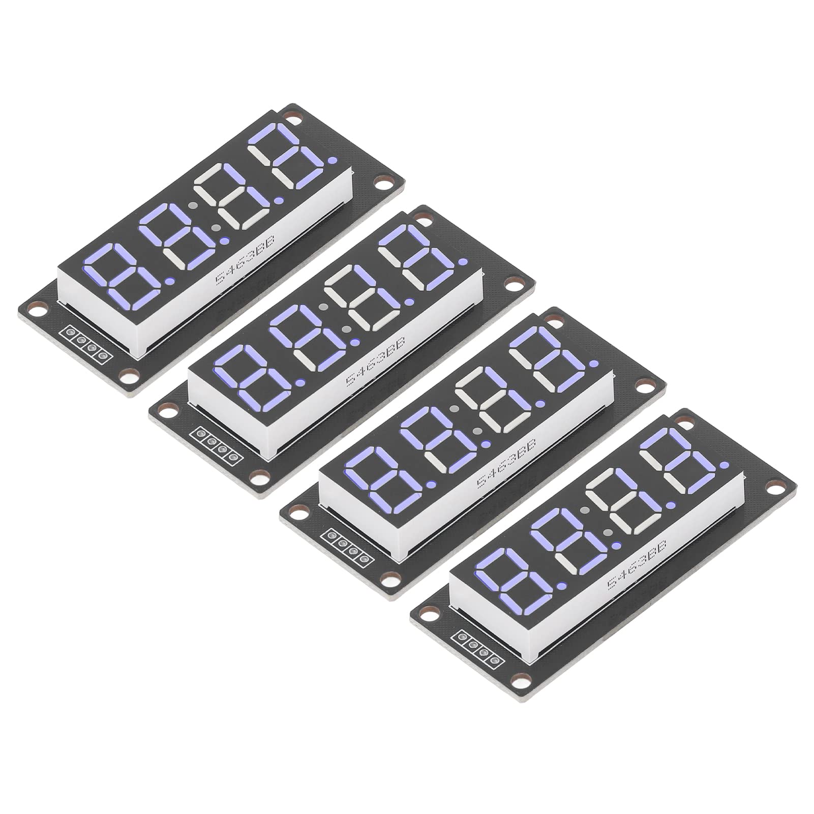 4 Set 4-stellige Digitale Röhre, 4-stellige Digitale Röhre, 4-stellige Röhre, LED-Anzeigetafel, 7-Segment-Uhrmodul TM1637, 0,56 Zoll (Blau MRA041C) von Walfront