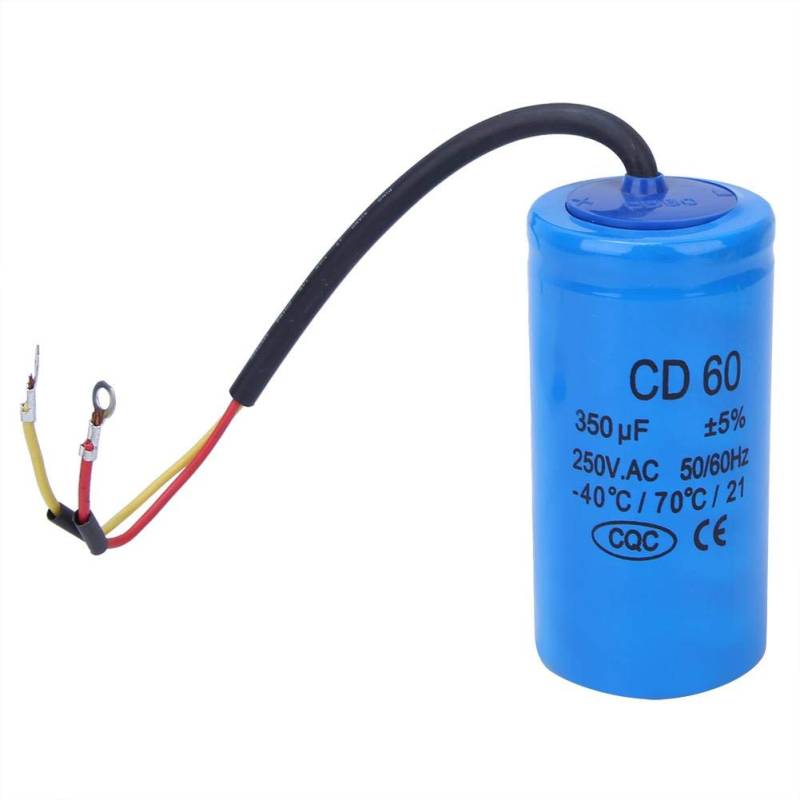 Walfront CD60 Anlaufkondensator 350uf 250v MotorKondensator Betriebskondensator, Aluminium, Kunststoff, Rund, Kondensator von Walfront