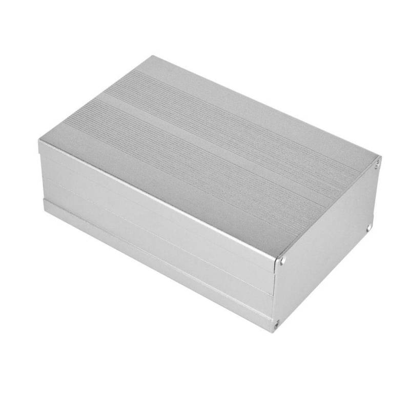 Elektronisches Projektgehäuse Aluminiumlegierung Leiterplatte Verdrahtungsgehäuse Decoder, Alu Gehäuse Elektronik Gehäuse Aluminiumschale Sand Silber, 55x106x160mm Anschlussdose Wasserdicht von Walfront