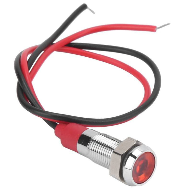 LED Metall Kontrollleuchte Lampe 6mm 6V wasserdichte Signallampe Energiesparende Kontrollleuchte 6V für Auto LKW Boot(rot) von Walfront