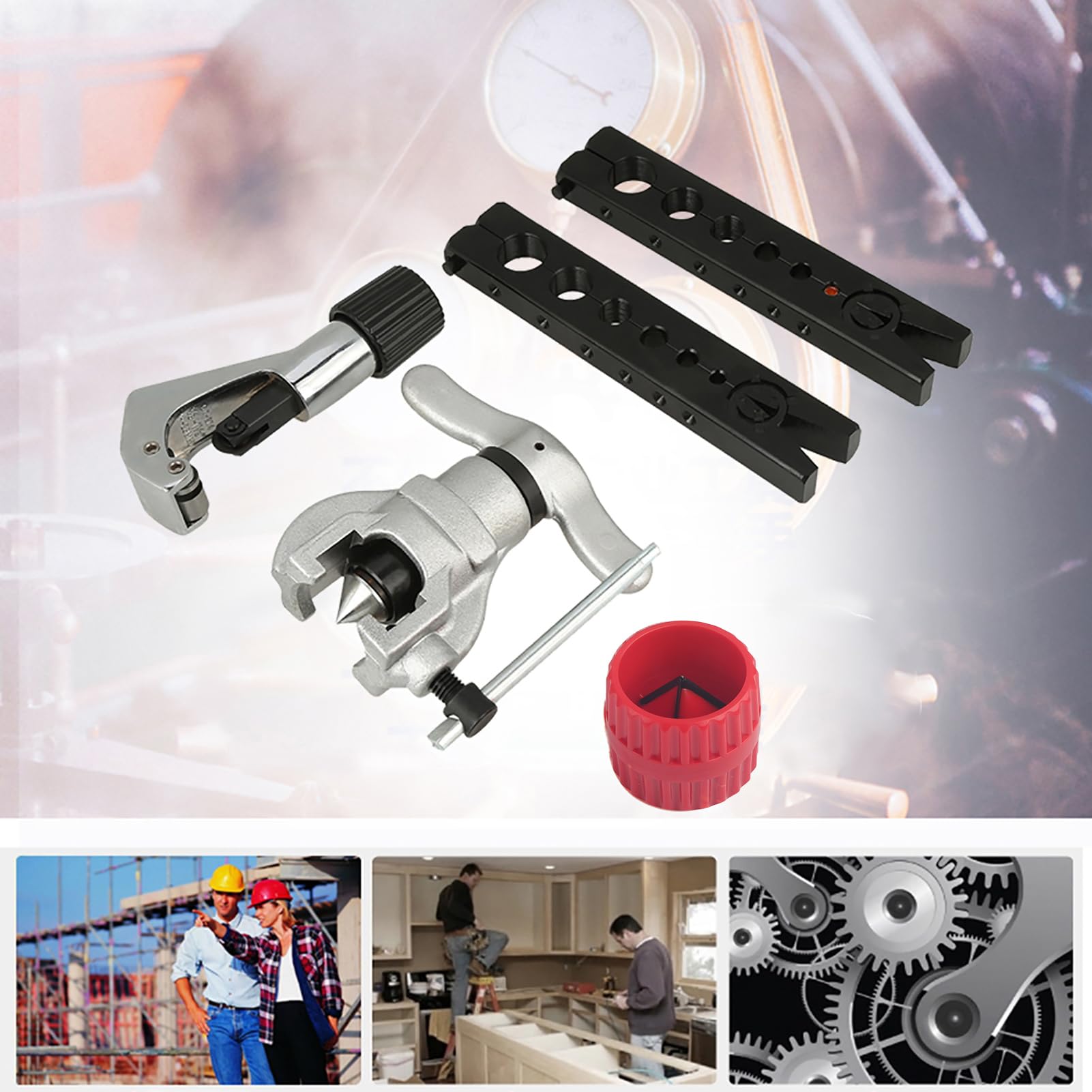 Walfront 1/4 5/16 und 3/8 Flare -Werkzeugkit mit 1/2 5/8 3/4 Flacking Tool Set Cutter und Hülle für Kupfer -Aluminiumrohrreparaturen Walfront 1/4 5/16 und 3/8 Flare -Werkzeugkit mit 1/2 5/8 3/4 Flacking Tool Set Cutter und Hülle für Kupfer -Aluminiumrohrreparaturen von Walfront