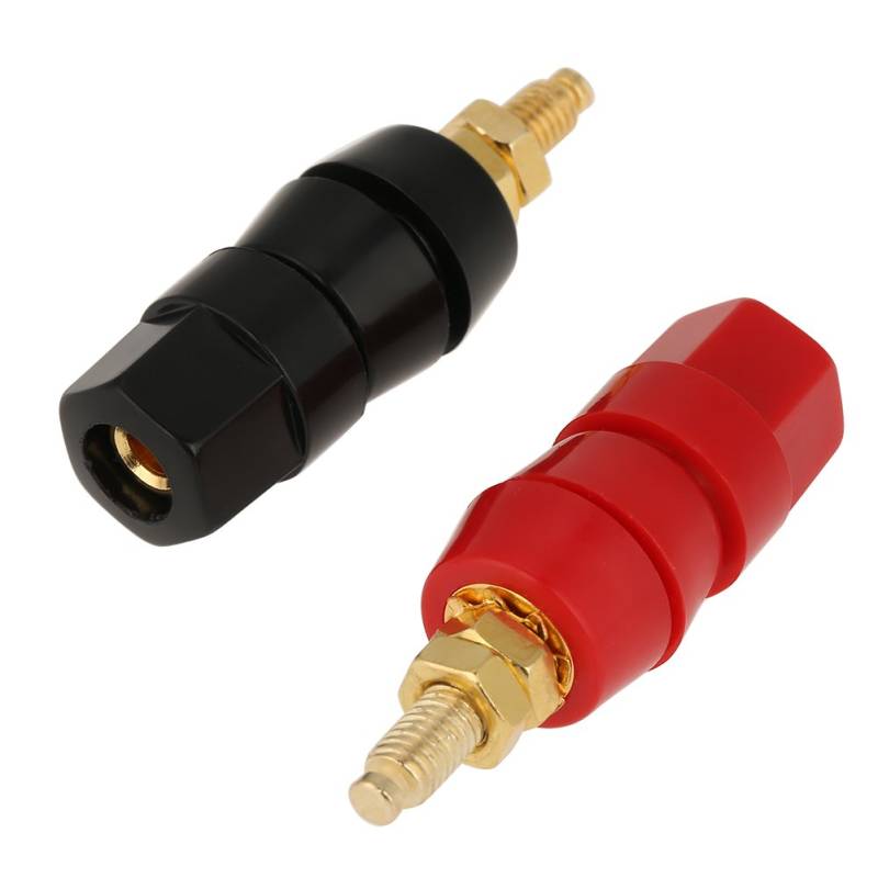 4 Stücke Bananenbuchse Test Sonde Audio Lautsprecher Terminal Binding Post Bananenstecker Jack Buchse Adapter Stecker 4mm Panelmontage Schwarz Und Rot von Walfront