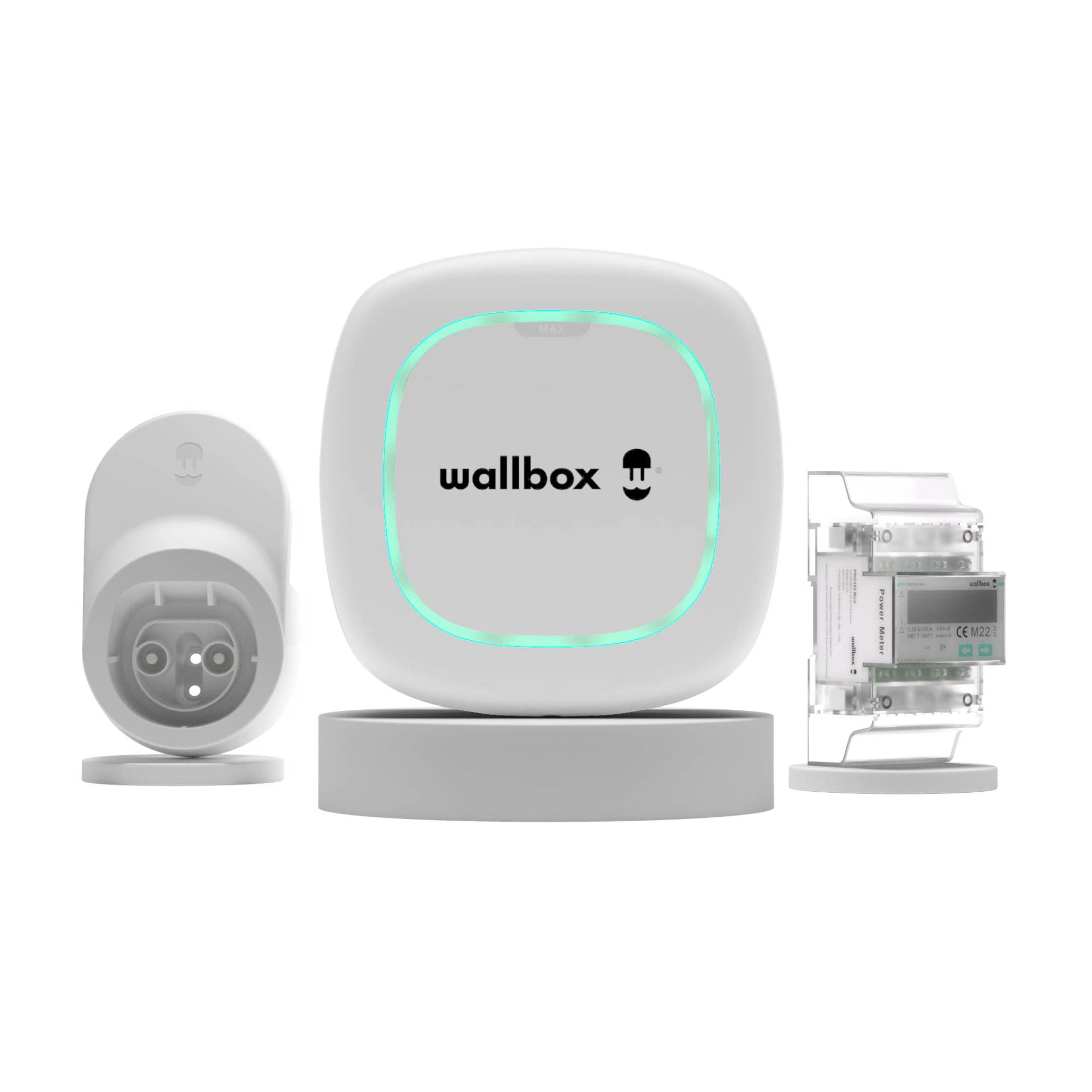 Wallbox Pulsar Max (Elektro-Fahrzeug-Ladegerät, Leistungsmesser und Dockkabel), 22 kW, 5 m, T2, Weiß, kompatibel mit Alexa und Google Home von Wallbox