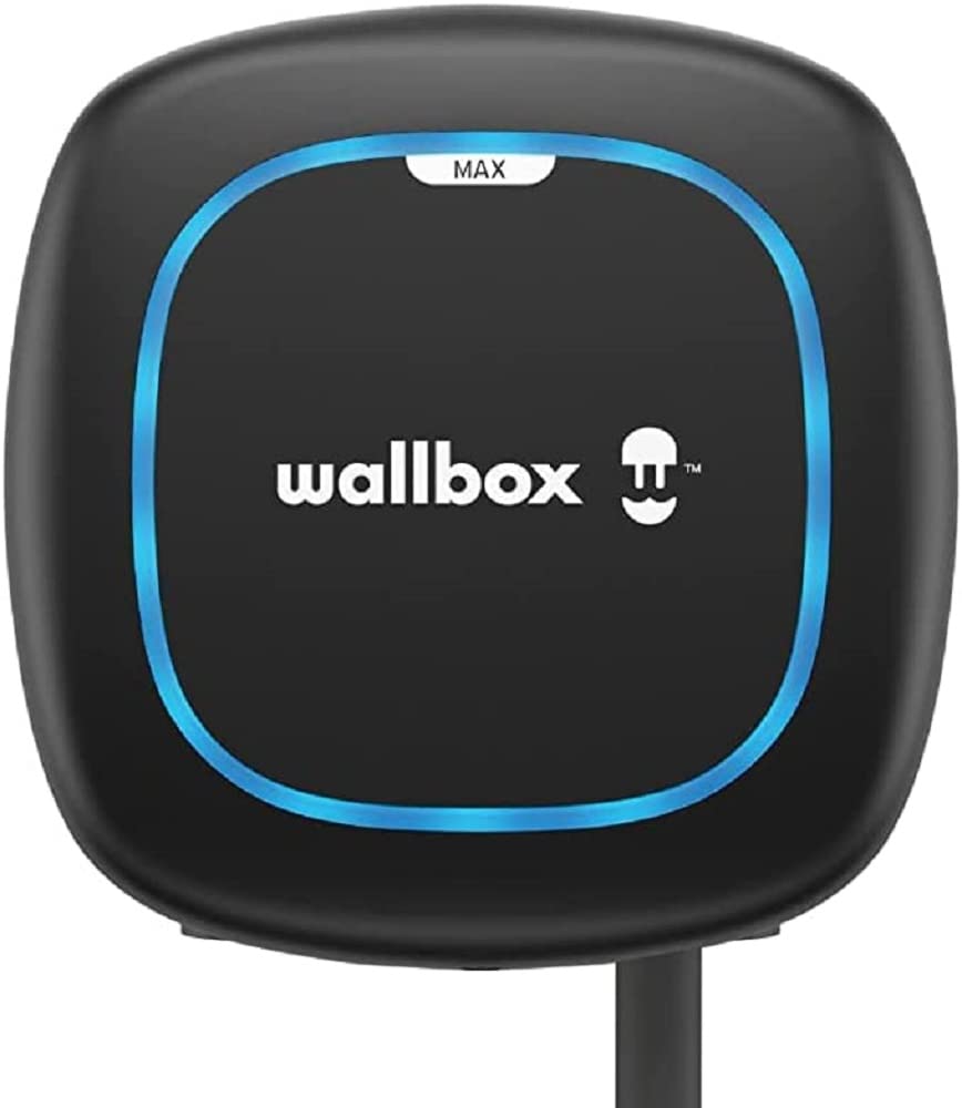 Wallbox Pulsar Max, Ladegerät für Elektrofahrzeuge (7.4kW, Tipo 1, Wi-Fi, Bluetooth, OCPP, Innen/Außen, 5m, einfache Installation), Schwarz von Wallbox