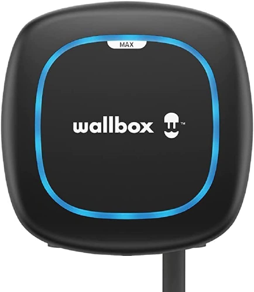 Wallbox Pulsar Max, Ladegerät für Elektrofahrzeuge (7.4kW, Type 2, Wi-Fi, Bluetooth, OCPP, Innen/Außen, 5m, einfache Installation), Schwarz von Wallbox