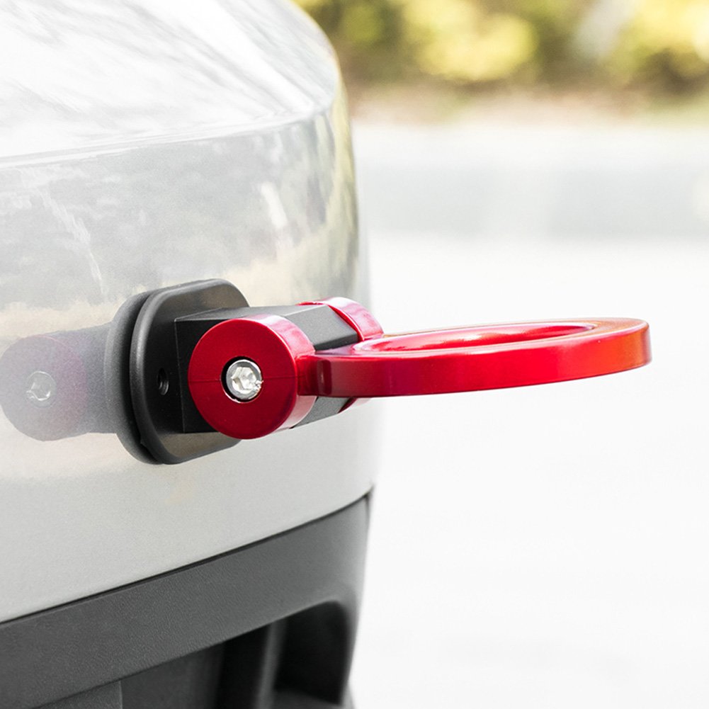 4 Farben Dekoratives Auto Modifizierter Kleber Rundring -Schleppstäbe Anhängerhaken Haken (Rot) von Walmeck