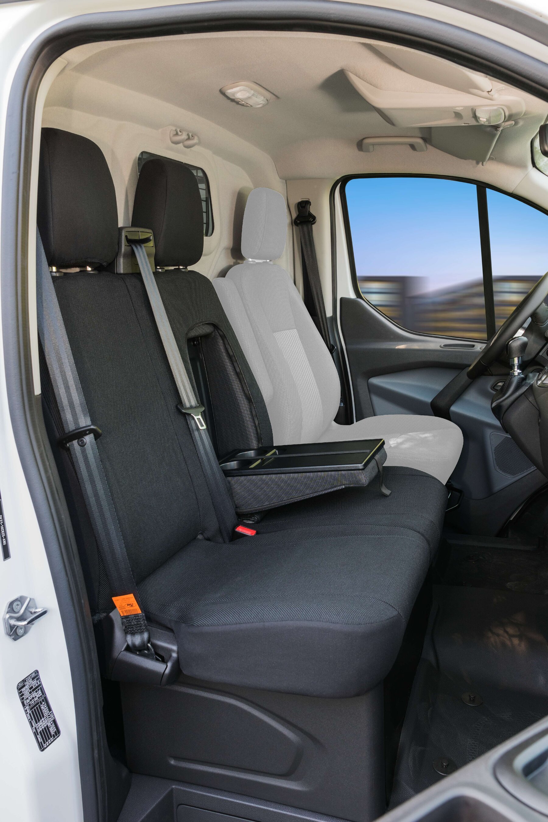 Passform Sitzbezug aus Stoff kompatibel mit Ford Transit, Doppelbank vorne teilbar von Walser GmbH