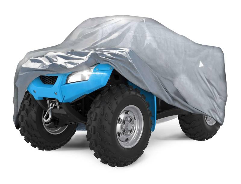 Walser Abdeckplane Quad All Weather, Quad Abdeckplane wasserdicht, Quad Garage, Quad Zubehör, UV-beständige Quad Abdeckplane auch für E Quad, Quad Plane, wetterfeste Abdeckung Plane Silber S von Walser