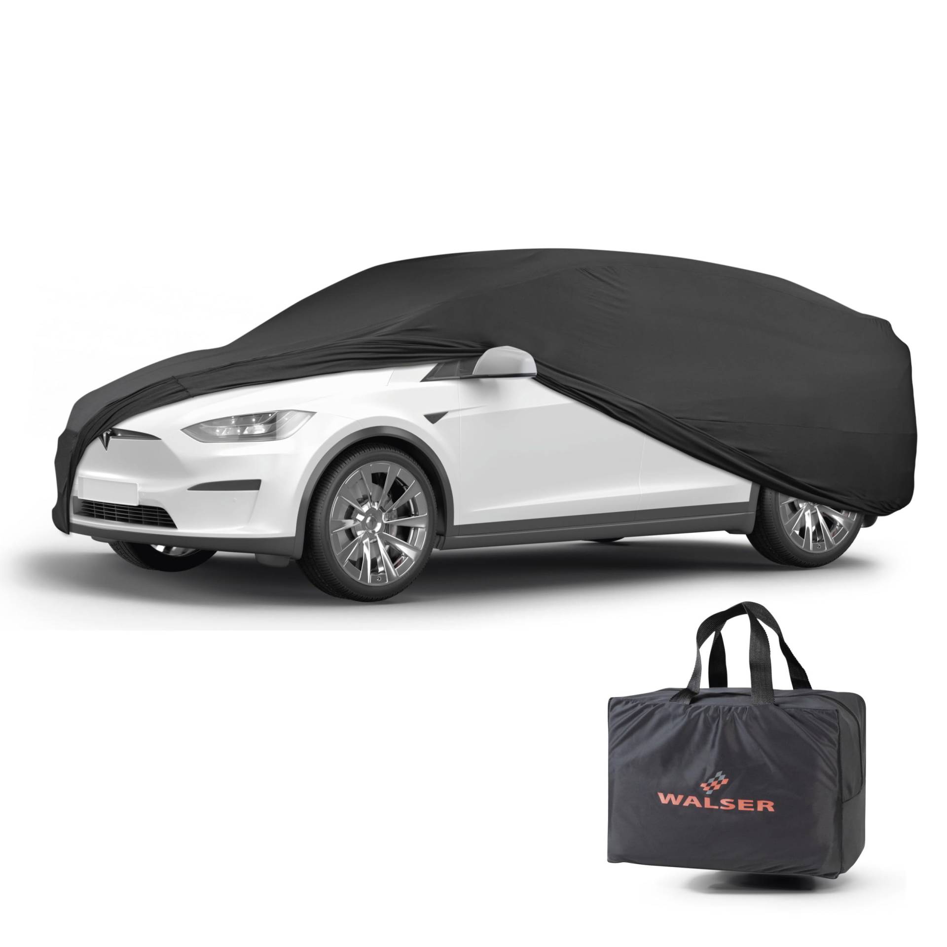 Walser Abdeckung Auto Indoor Stretch, Autoabdeckung Winter, staubdichte Autogarage Abdeckung, Autoplane Winter, Autogarage Abdeckung Winter, Abdeckung für Auto, Auto Abdeckplane Kombi XL schwarz von Walser