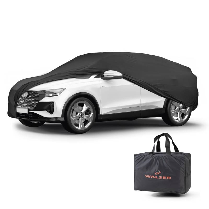 Walser Abdeckung Auto Indoor Stretch, Autoabdeckung Winter, staubdichte Autogarage Abdeckung, Autoplane Winter, Autogarage Abdeckung Winter, Abdeckung für Auto, Auto Abdeckplane SUV L schwarz von Walser