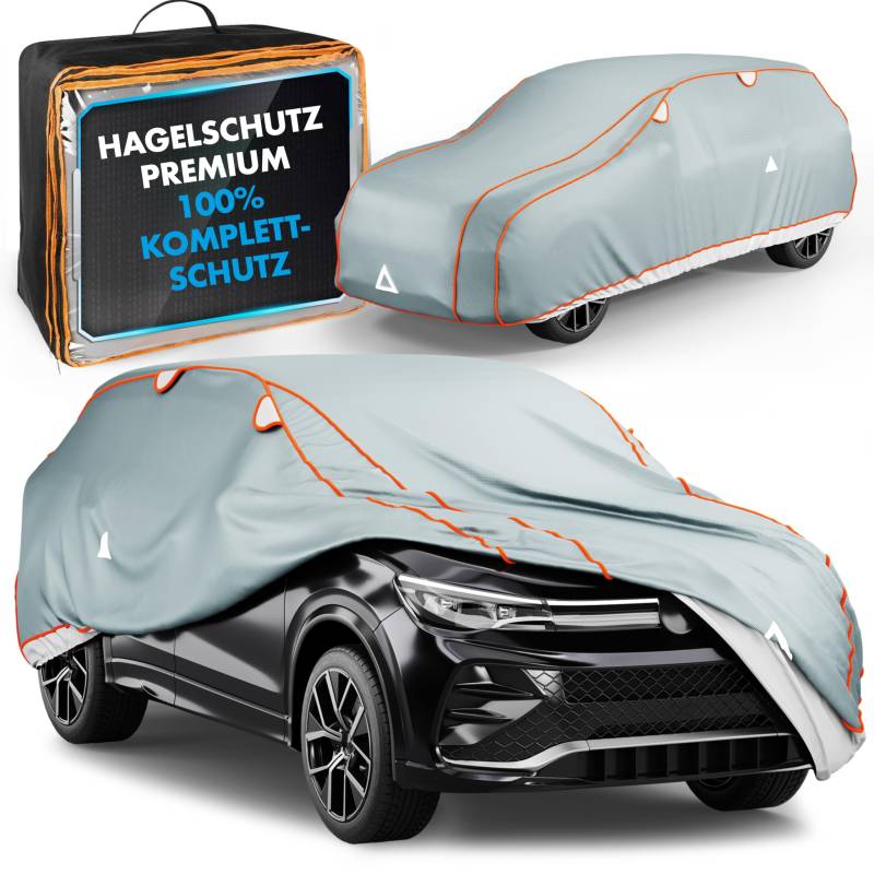 WALSER Hagelschutz Abdeckplane Auto, Auszeichnung Sehr Gut* Auto Hagelschutzplane, TÜV geprüfte* Abdeckplane Auto Perma Protect Complete, Abdeckplane Auto, Autogarage Abdeckung Größe 9 grau von Walser