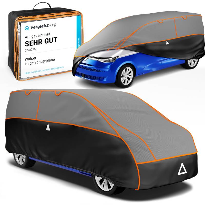WALSER Hagelschutz Abdeckplane Transporter, TÜV geprüfte* Abdeckplane Bus Perma Protect, Auszeichnung Sehr Gut* Auto Hagelschutzplane Größe 10 für VW Caddy, Ford Transit/Tourneo, Renault Kangoo von Walser