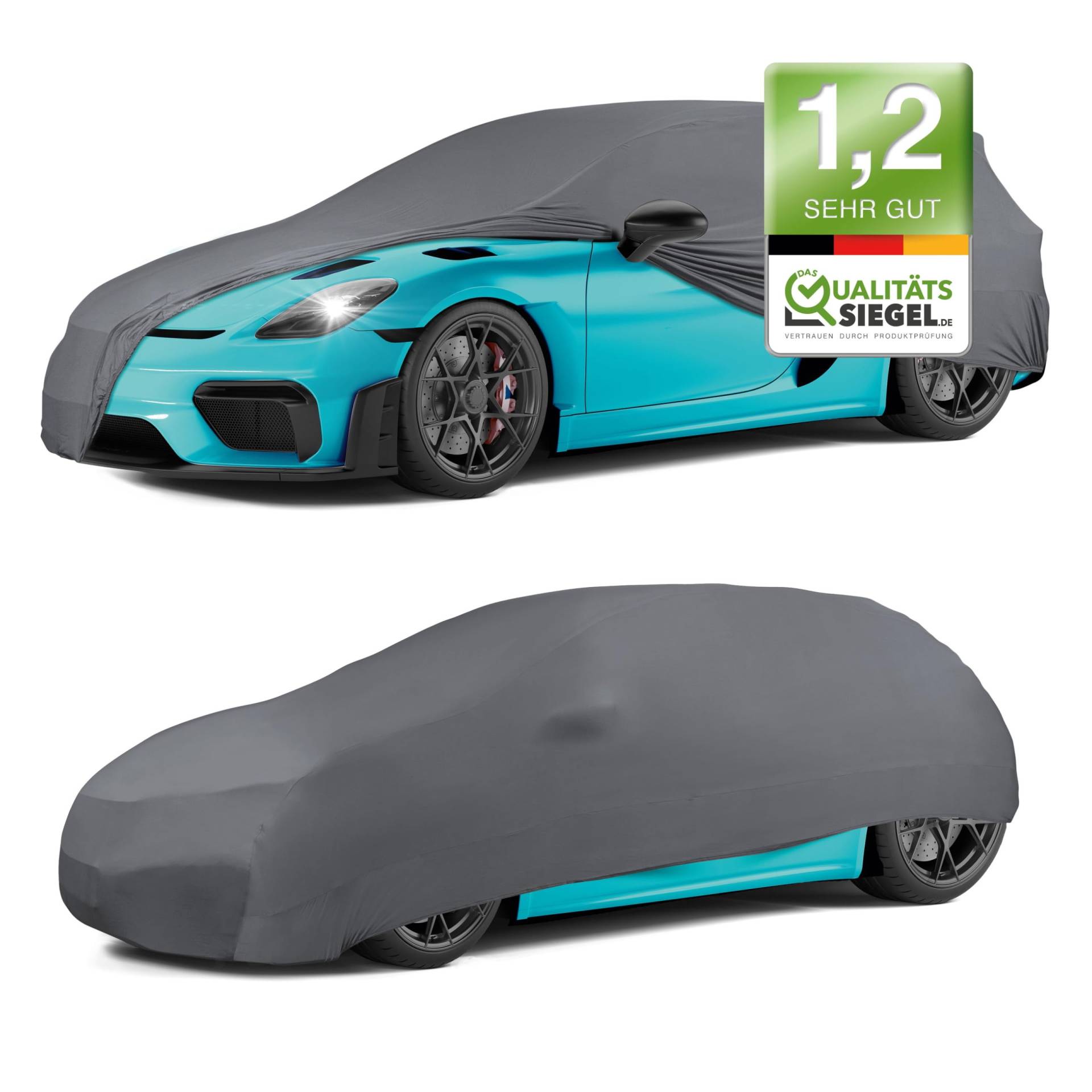 Walser Premium Abdeckung Auto Indoor Stretch Plus Qualitätssieger Sehr Gut* Autoabdeckung Winter Autogarage Abdeckung Autoplane Winter Autogarage Abdeckung Winter Auto Abdeckplane M anthrazit von Walser