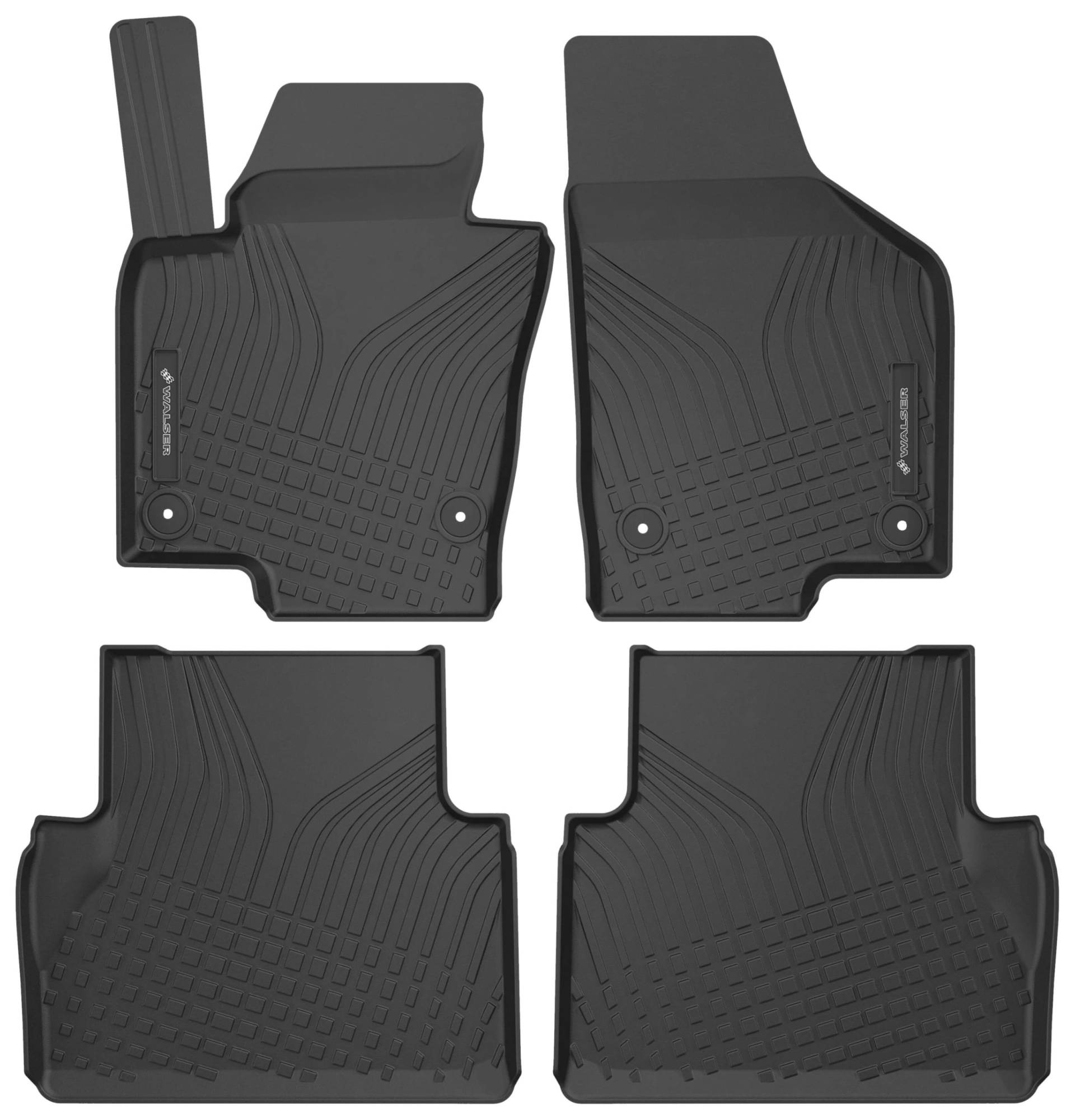 Walser Premium Fussmatten Auto für Seat Alhambra (710, 711) 2010-2022, VW Sharan (7N1, 7N2) 2010-2022, 100% passgenaue Gummimatten Auto - Made in EU, robuste Fußmatten Auto, Auto Fußmatten von Walser