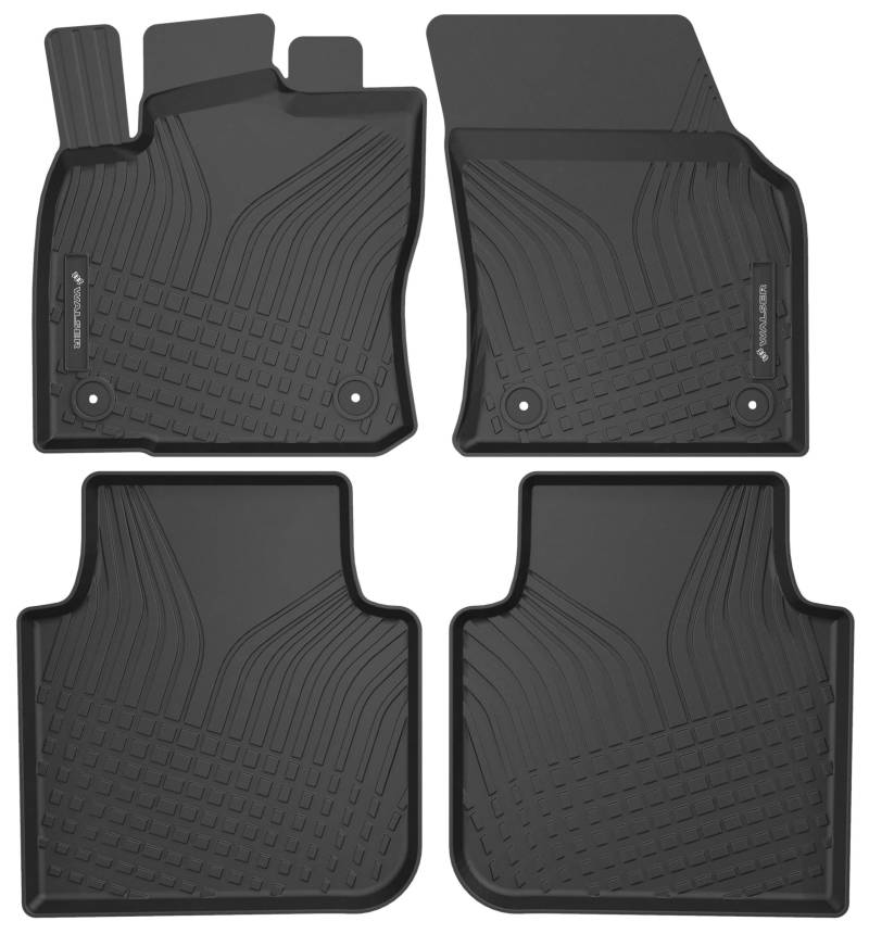 Walser Premium Fussmatten Auto für Seat Tarraco 2018-2024, Skoda Kodiaq 2016-2023, 100% passgenaue Gummimatten Auto - Made in EU, robuste Fußmatten Auto, Auto Fußmatten, Fußmatte Auto von Walser
