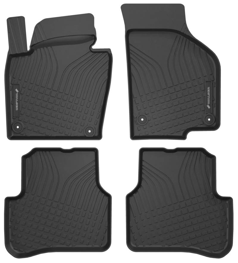 Walser Premium Fussmatten Auto für VW Passat B7/B7 Variant 2010-2015, B7 Alltrack 2012-2014, B6/B6 Variant 2005-2010, CC B7 2011-2016, CC B6 2008-2012, 100% passgenaue Gummimatten Auto von Walser