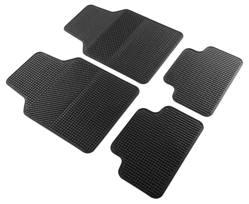 Car Comfort Walser Universal Auto-Gummimatten-Set EVO, Automatten 4-teilig zuschneidbar, Universal Fußraummatte Auto, PKW-Fußraummatten schwarz von Walser