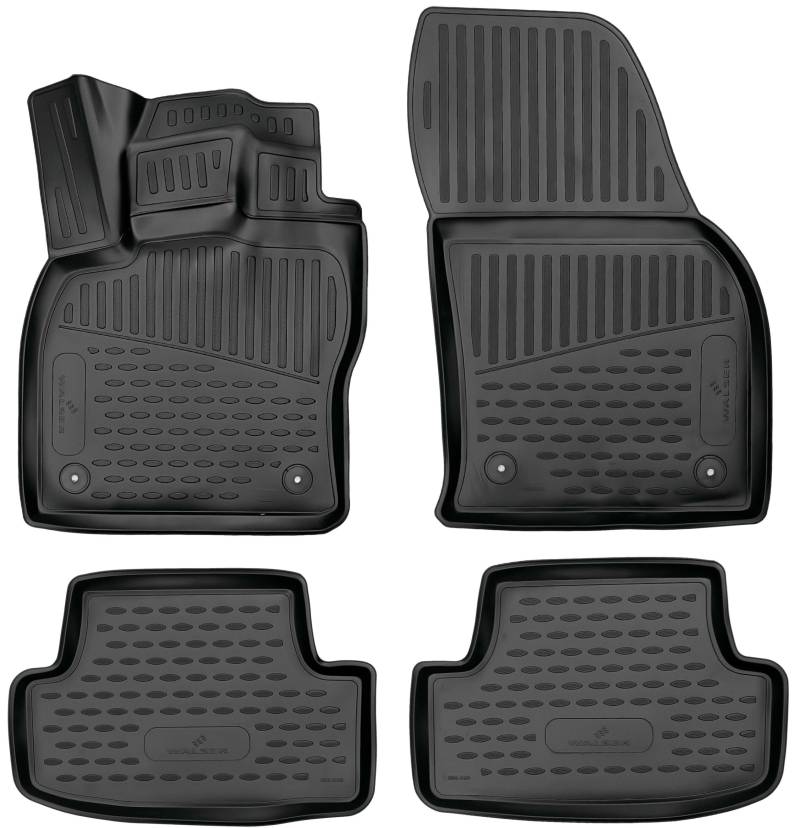 Walser XTR Gummi Fussmatten Auto für Audi Q2 06/2016-Heute, 100% passgenaue Auto Fußmatten, robuste Universal Fußmatte Auto, Gummimatten Auto, Auto Fussmatten Gummi, Auto Gummimatten von Walser