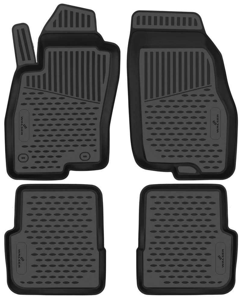 Walser XTR Gummi Fussmatten Auto für FIAT Punto (199) 01/2012-2017, 100% passgenaue Auto Fußmatten, robuste Universal Fußmatte Auto, Gummimatten Auto, Auto Fussmatten Gummi von Walser