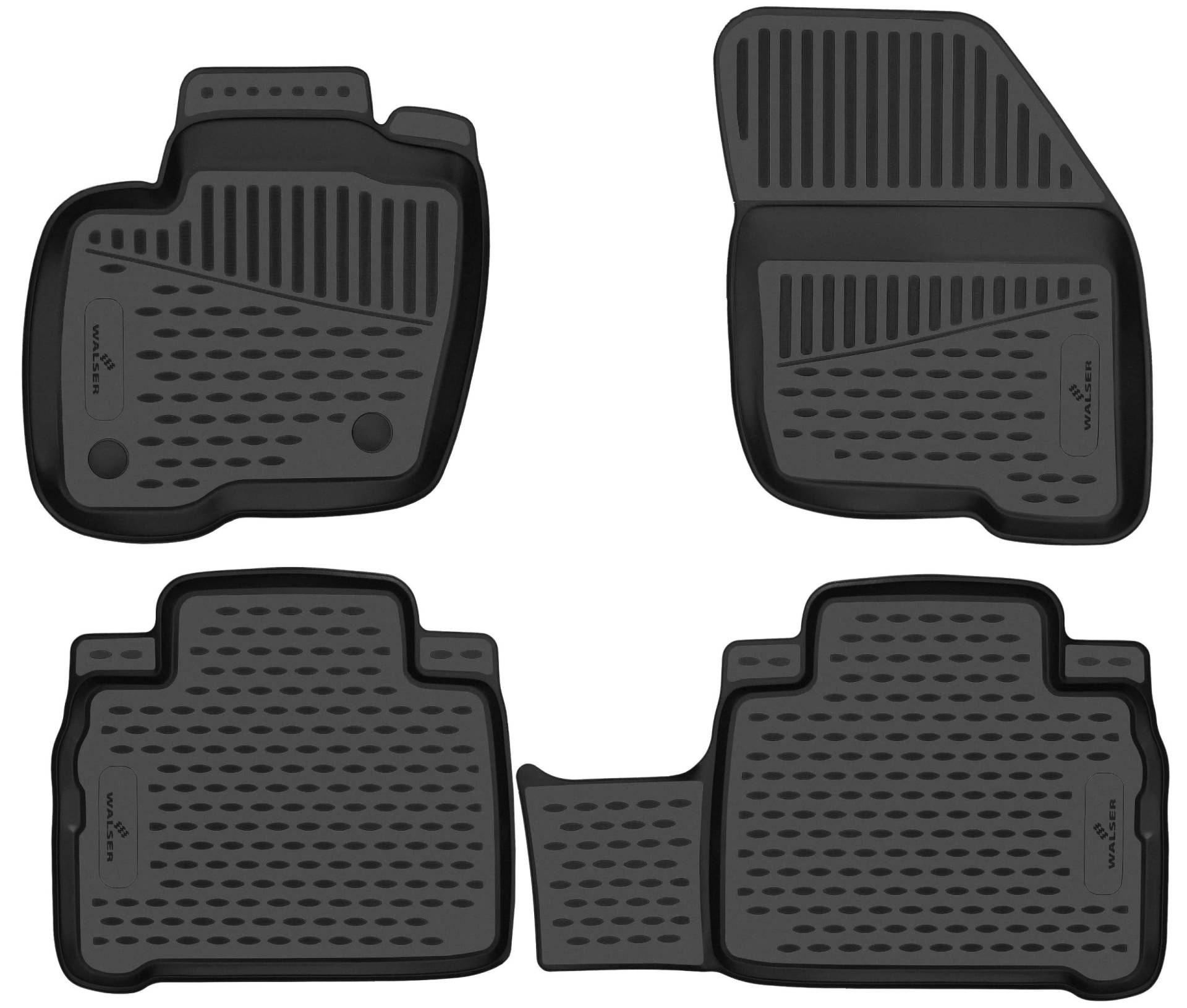 WALSER XTR Gummi Fussmatten Auto kompatibel mit Ford S-Max (WA6) 2015-Heute, 100% passgenaue Auto Fußmatten, robuste Universal Fußmatte Auto, Gummimatten Auto, Auto Fussmatten Gummi von Walser