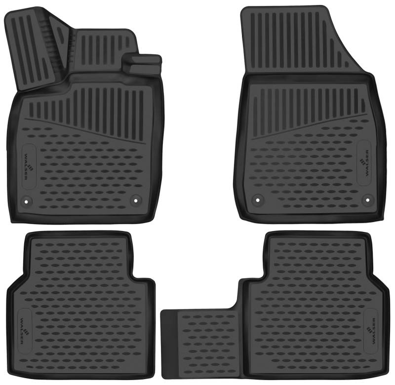 Walser XTR Gummi Fussmatten Auto für Skoda Enyaq iV SUV (5AZ) 10/2020-Heute, 100% passgenaue Auto Fußmatten, robuste Universal Fußmatte Auto, Gummimatten Auto, Auto Fussmatten Gummi von Walser