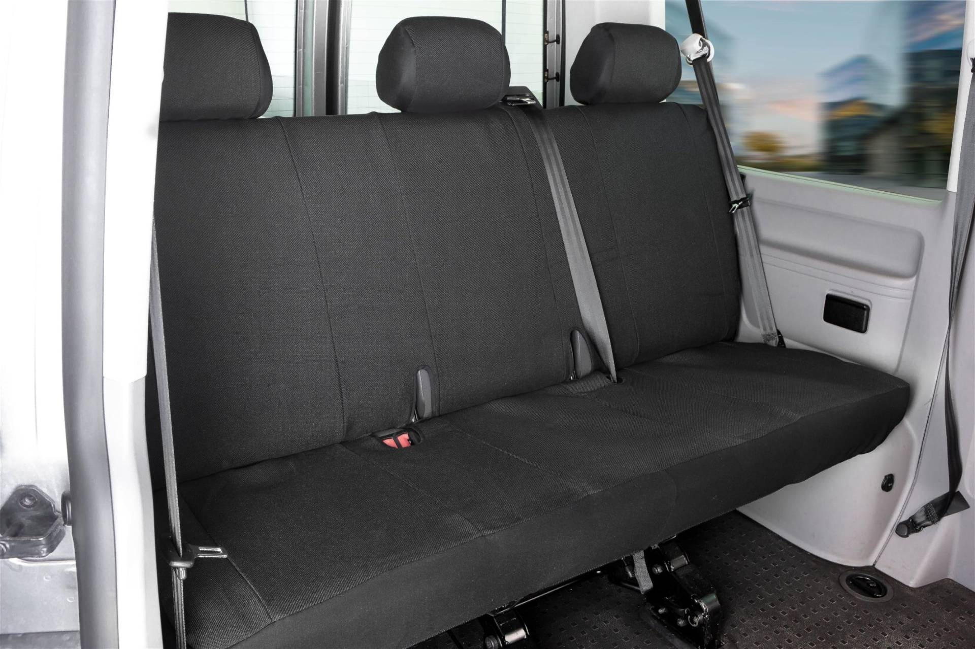 Walser Passform Auto-Sitzbezug, Transporter-Schonbezug Stoff kompatibel mit VW T5, 3er Bank von Walser