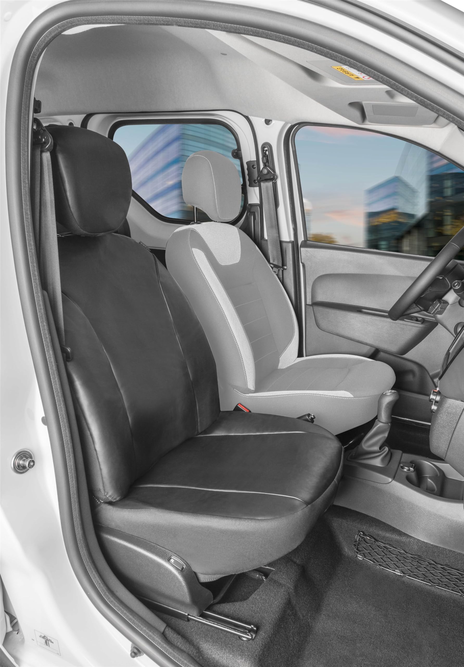 Walser Passform Auto-Sitzbezug, Transporter-Schonbezug Kunstleder kompatibel mit Dacia Dokker, Einzelsitzbezug Beifahrer von Walser
