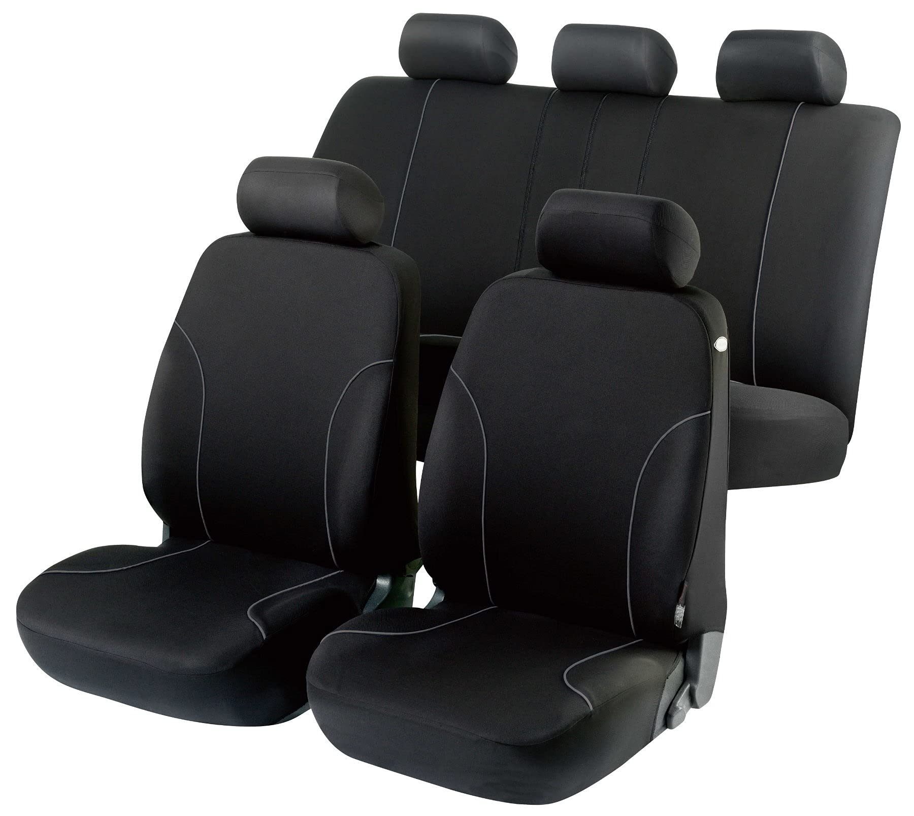 WALSER Auto-Sitzbezug Komplettset Allessandro mit Reißverschluss, ZIPP-IT Auto-Schonbezüge für Normalsitze, 2 Vordersitzbezüge, 1 Rücksitzbezug von Walser