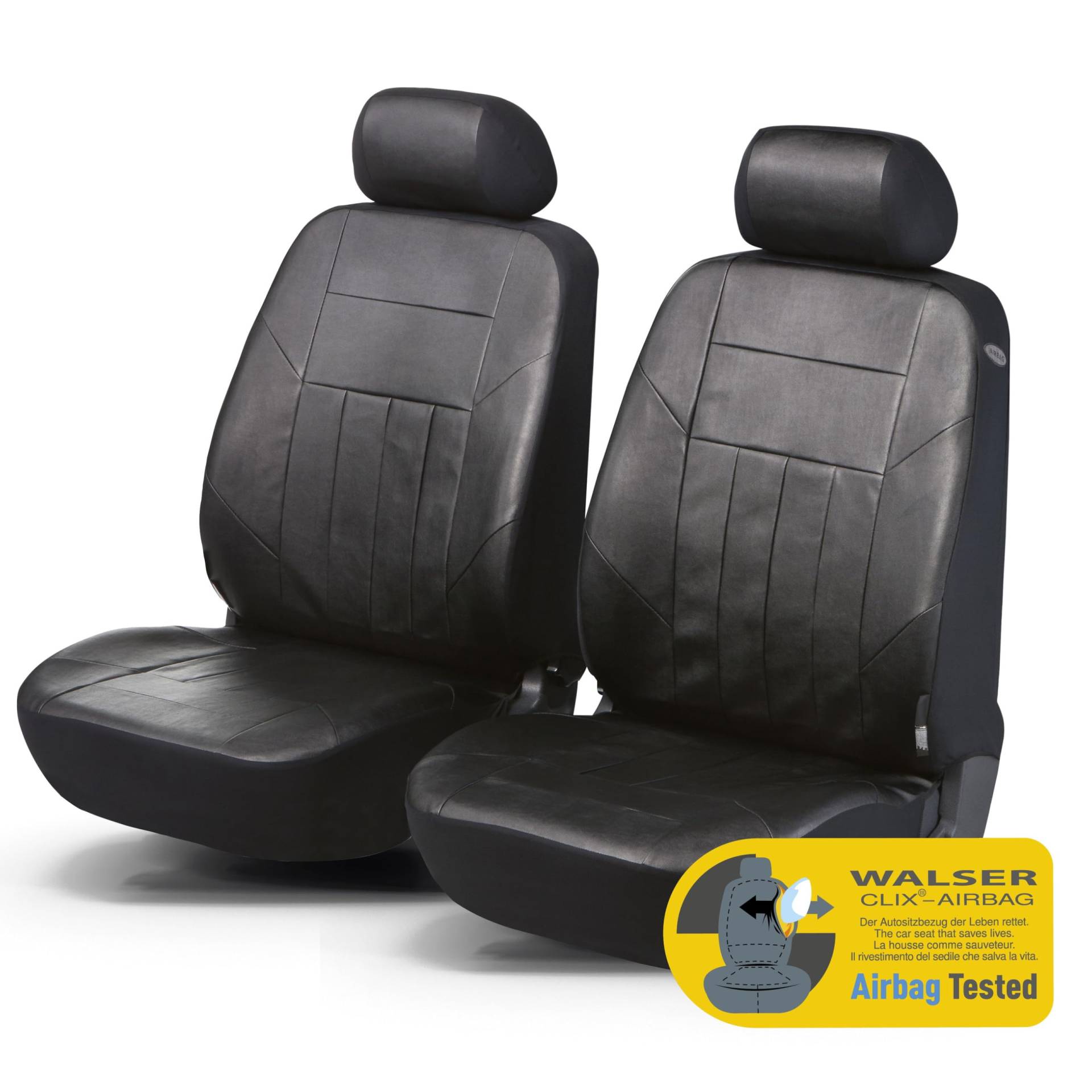 WALSER Auto-Sitzbezug 2 Vordersitzbezüge Soft Nappa, Auto-Schonbezüge für Normalsitze, 2 Vordersitzbezüge-Auto, Sitzschoner-Auto schwarz WALSER Auto-Sitzbezug 2 Vordersitzbezüge Soft Nappa, Auto-Schonbezüge für Normalsitze, 2 Vordersitzbezüge-Auto, Sitzschoner-Auto schwarz von Walser