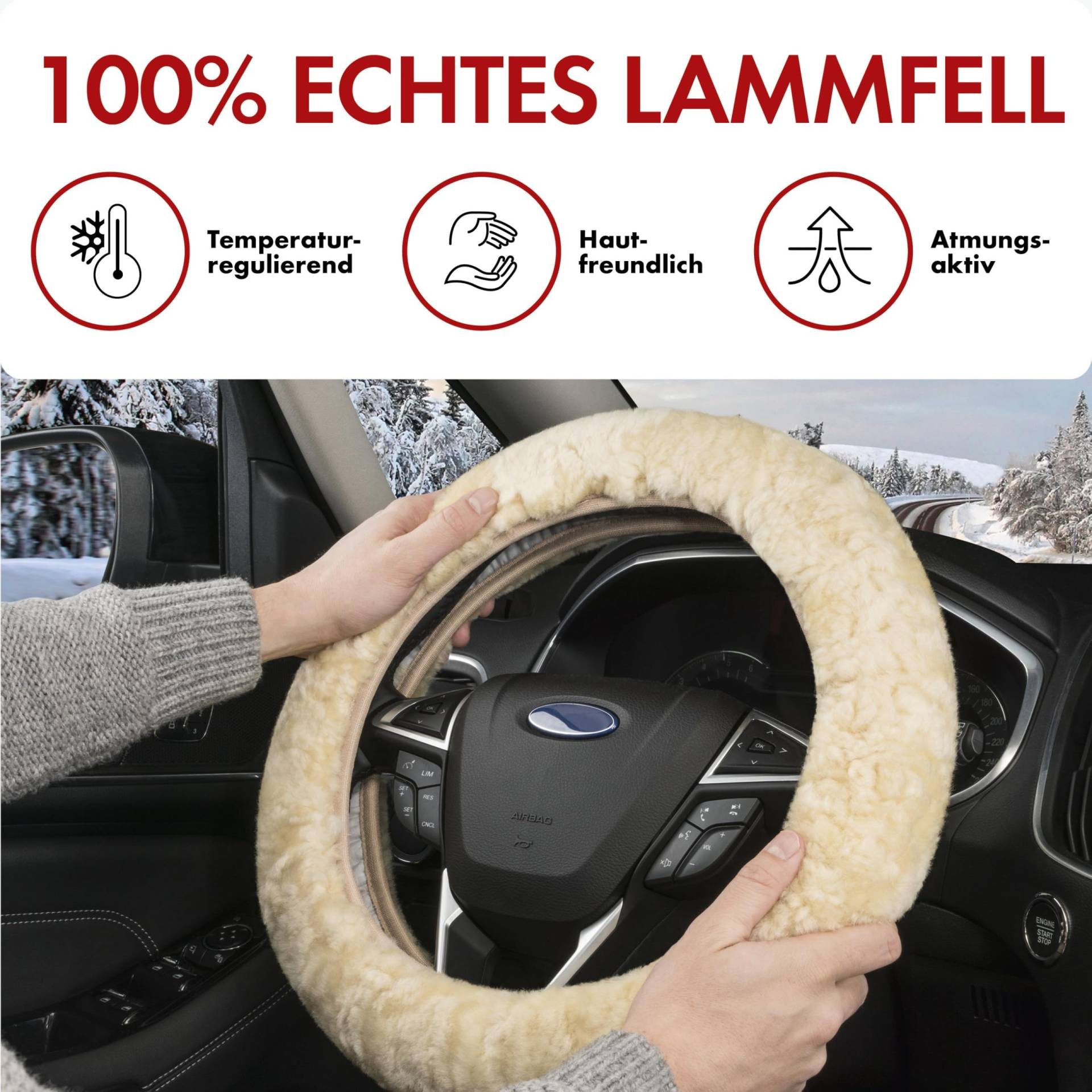 Walser Lammfell Lenkradbezug Auto, 100% Lammfell Lenkradschutz Auto, Auto Lenkradbezug, Lenkradbezug Fell, Lenkrad Bezug, Auto Winter Zubehoer, Lenkradbezug Winter, Lenkrad Wärmer beige Walser Lammfell Lenkradbezug Auto, 100% Lammfell Lenkradschutz Auto, Auto Lenkradbezug, Lenkradbezug Fell, Lenkrad Bezug, Auto Winter Zubehoer, Lenkradbezug Winter, Lenkrad Wärmer beige von Walser