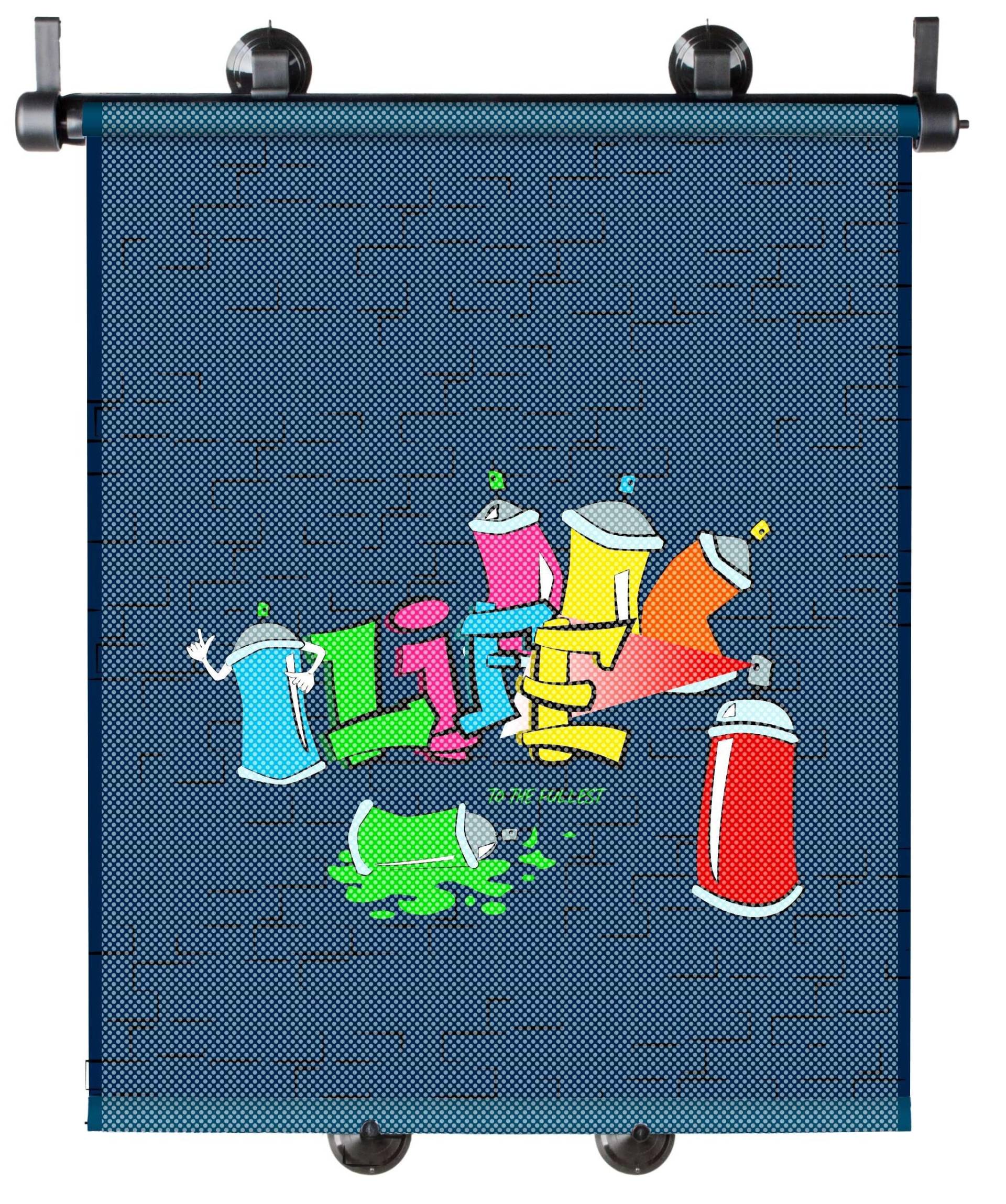 Walser Sonnenrollo Set Graffiti, 2 Stück Sonnenblenden-Auto Jungs, Sonnenschutz Seitenscheibe, universal UV-Schutz Auto Kinder 43x52cm blau Walser Sonnenrollo Set Graffiti, 2 Stück Sonnenblenden-Auto Jungs, Sonnenschutz Seitenscheibe, universal UV-Schutz Auto Kinder 43x52cm blau von Walser