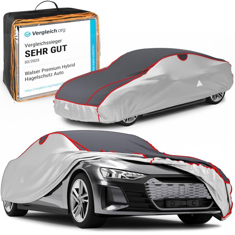 WALSER Hagelschutz Abdeckplane Auto, Vergleichssieger Sehr Gut* Auto Hagelschutzplane, Abdeckplane Auto Premium Hybrid, Autogarage Abdeckung, Abdeckung Auto 100% Polyester, Auto Abdeckung Größe 5 von Walser