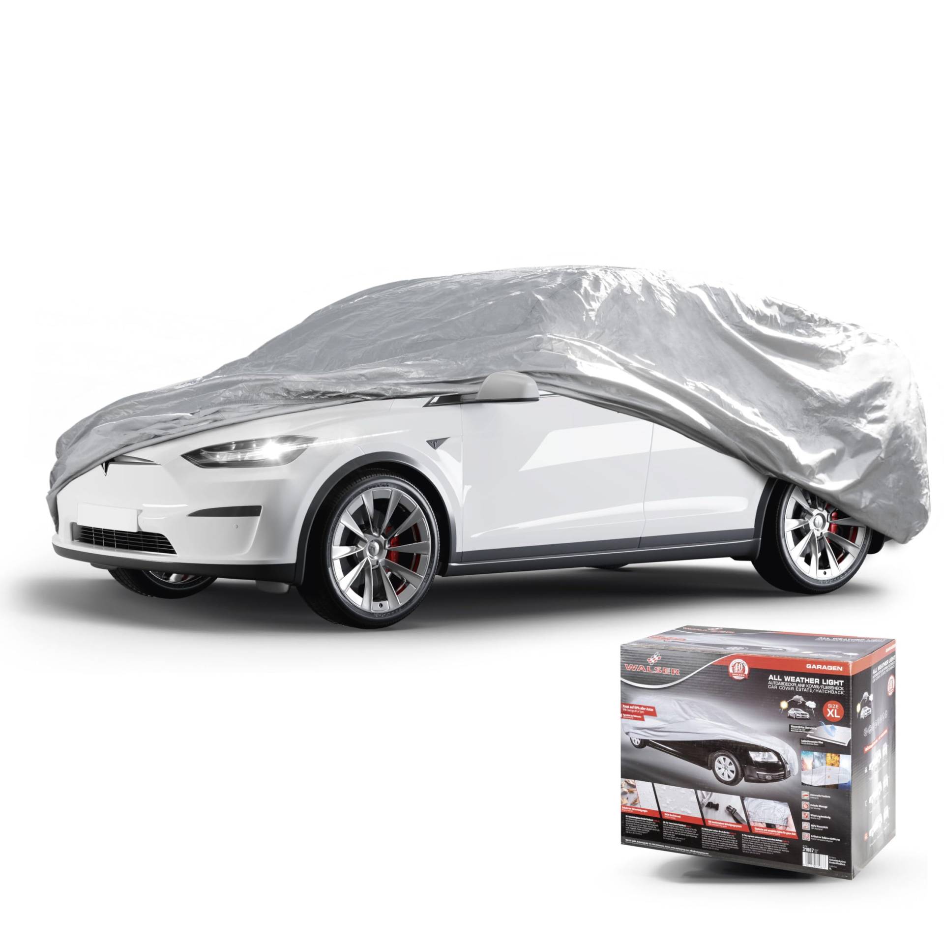 WALSER Abdeckplane Auto All Weather Light, Abdeckplane wasserdicht, 100% wetterfeste Auto Abdeckplane, Autoabdeckung Outdoor, Auto Abdeckplane wasserdicht, Autogarage, Vollgarage Kombi XL grau WALSER Abdeckplane Auto All Weather Light, Abdeckplane wasserdicht, 100% wetterfeste Auto Abdeckplane, Autoabdeckung Outdoor, Auto Abdeckplane wasserdicht, Autogarage, Vollgarage Kombi XL grau von Walser