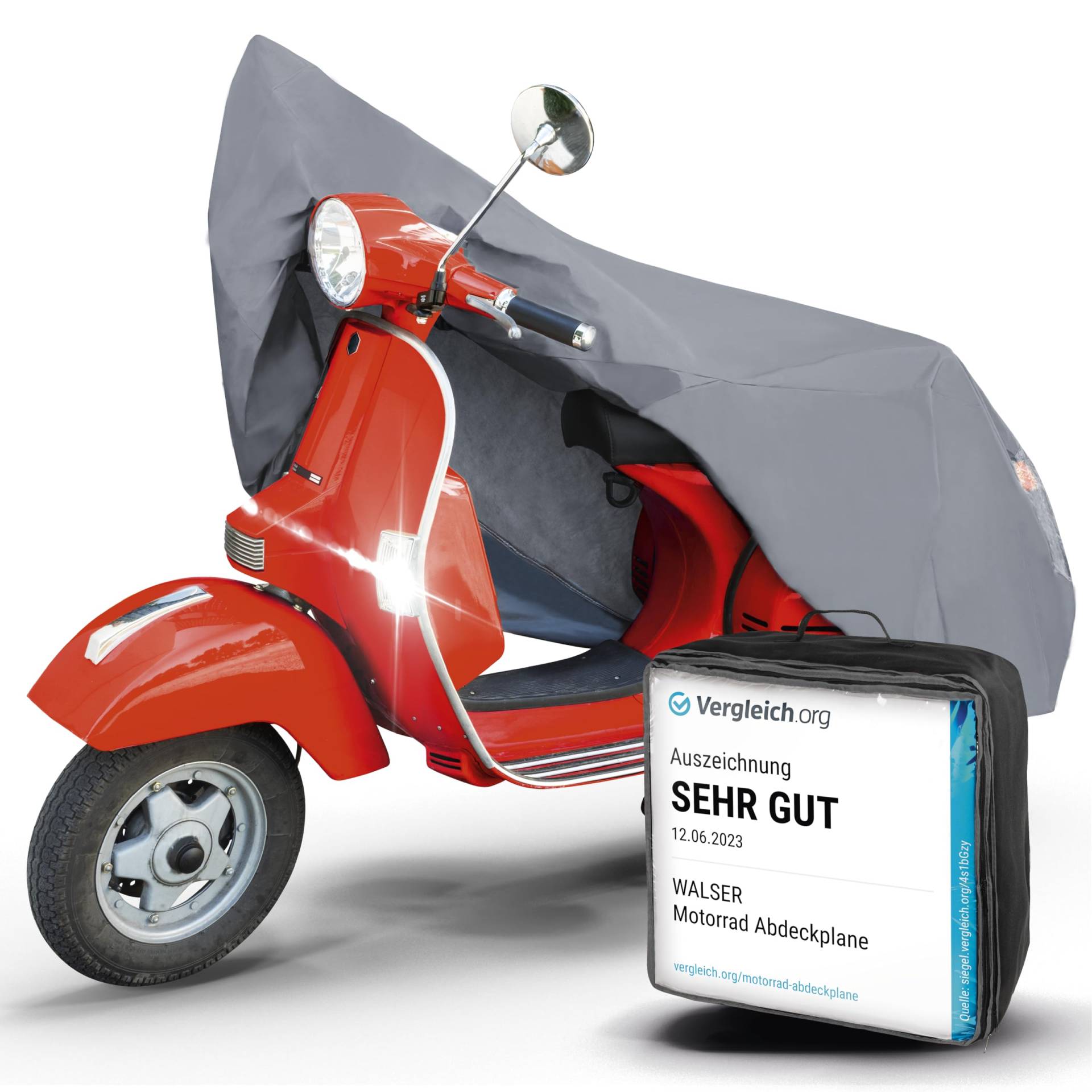 Walser Motorrad Abdeckplane S aus robustem PVC Abdeckplane wasserdicht Vespa Abdeckplane Outdoor Motorrad Plane wasserdicht Motorrad Zubehör Abdeckplane Motorrad grau mit Tasche 185x90x110 cm Walser Motorrad Abdeckplane S aus robustem PVC Abdeckplane wasserdicht Vespa Abdeckplane Outdoor Motorrad Plane wasserdicht Motorrad Zubehör Abdeckplane Motorrad grau mit Tasche 185x90x110 cm von Walser