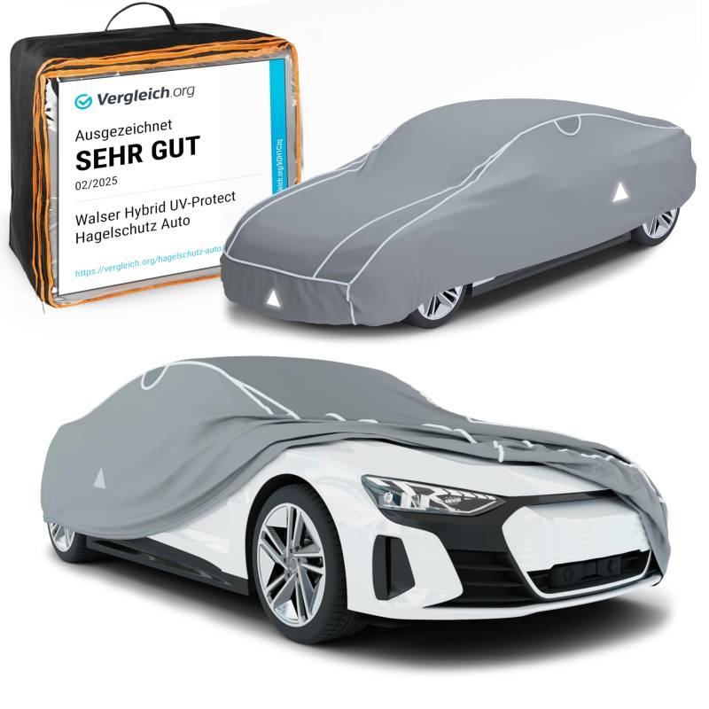 WALSER Premium Hagelschutz Abdeckplane Auto, Auszeichnung Sehr Gut* Auto Hagelschutzplane, TÜV geprüfte* Autogarage Abdeckung Abdeckplane Auto Hybrid UV Protect, Abdeckung Auto, Auto Abdeckung Größe 5 von Walser