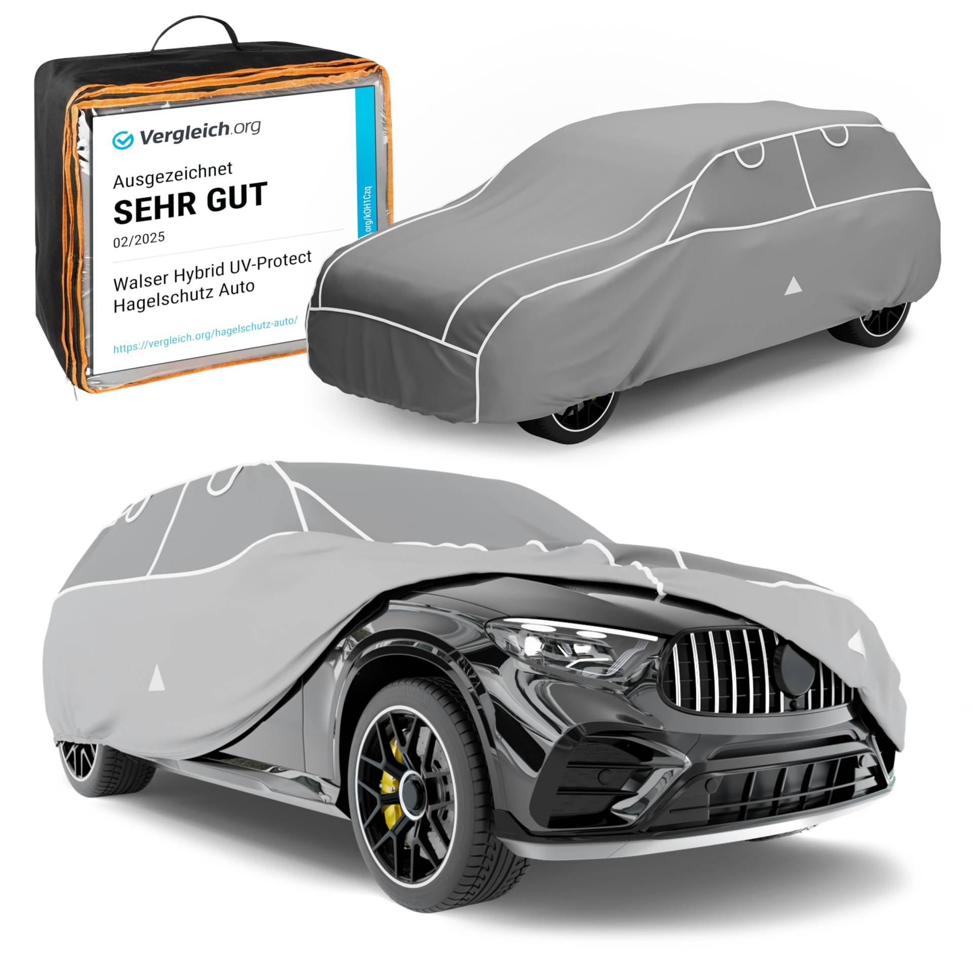 WALSER Premium Hagelschutz Abdeckplane Auto, Auszeichnung Sehr Gut* Auto Hagelschutzplane, TÜV geprüfte* Autogarage Abdeckung, Abdeckplane Auto Hybrid UV Protect, Abdeckung Auto Größe 6 SUV/Van WALSER Premium Hagelschutz Abdeckplane Auto, Auszeichnung Sehr Gut* Auto Hagelschutzplane, TÜV geprüfte* Autogarage Abdeckung, Abdeckplane Auto Hybrid UV Protect, Abdeckung Auto Größe 6 SUV/Van von Walser