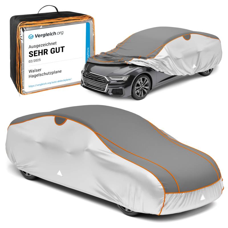 Walser Hagelschutz Abdeckplane Auto, Auszeichnung Sehr Gut* Auto Hagelschutzplane, TÜV geprüfte* Abdeckplane Auto Perma Protect, Autogarage Abdeckung, Abdeckung Auto, Auto Abdeckung Größe 3 Silber von Walser