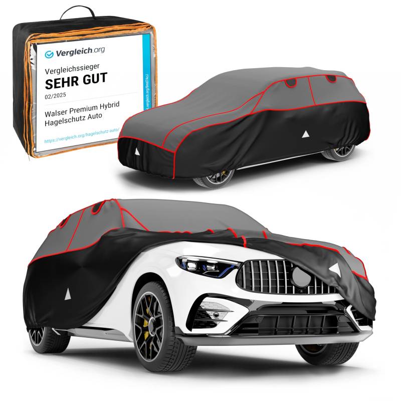 WALSER Hagelschutz Abdeckplane Auto, Vergleichssieger Sehr Gut* Auto Hagelschutzplane, Abdeckplane Auto Premium Hybrid, Autogarage Abdeckung, Abdeckung Auto 100% Polyester, Abdeckung Größe 6 SUV/Van von Walser