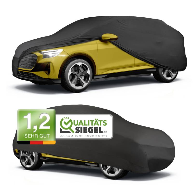 Walser Premium Abdeckung Auto Indoor Stretch Plus Qualitätssieger Sehr Gut* Autoabdeckung Winter Autogarage Abdeckung Autoplane Winter Autogarage Abdeckung Winter Auto Abdeckplane SUV XL schwarz von Walser