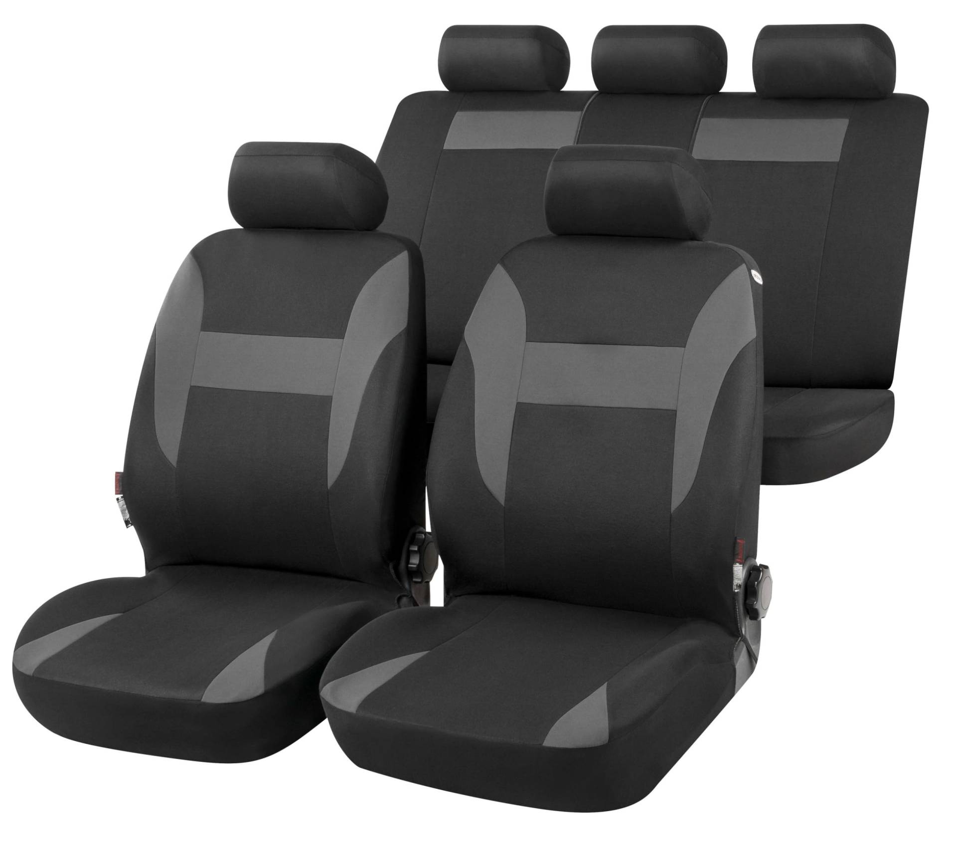Walser Auto-Sitzbezug Nampa, Universal-Sitzbezug Komplett-Set, PKW-Sitzbezüge, 2 Vordersitzbezüge, 1 Rücksitzbankbezug schwarz/grau Walser Auto-Sitzbezug Nampa, Universal-Sitzbezug Komplett-Set, PKW-Sitzbezüge, 2 Vordersitzbezüge, 1 Rücksitzbankbezug schwarz/grau von Walser