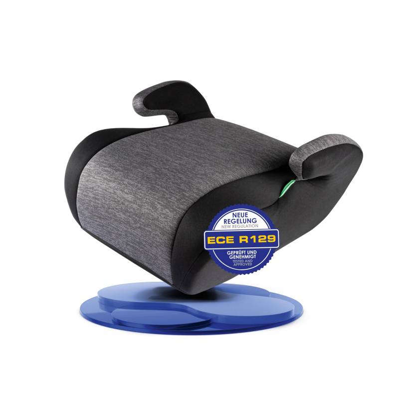 WALSER Kinder Sitzerhöhung Auto, bequemer Kindersitz Auto 125-150cm leicht waschbar, Kindersitzerhöhung Auto Raffi neueste Norm ECE R 129, Sitzerhöhung Auto Kinder, Sitzerhöhung Kinder grau/schwarz von Walser
