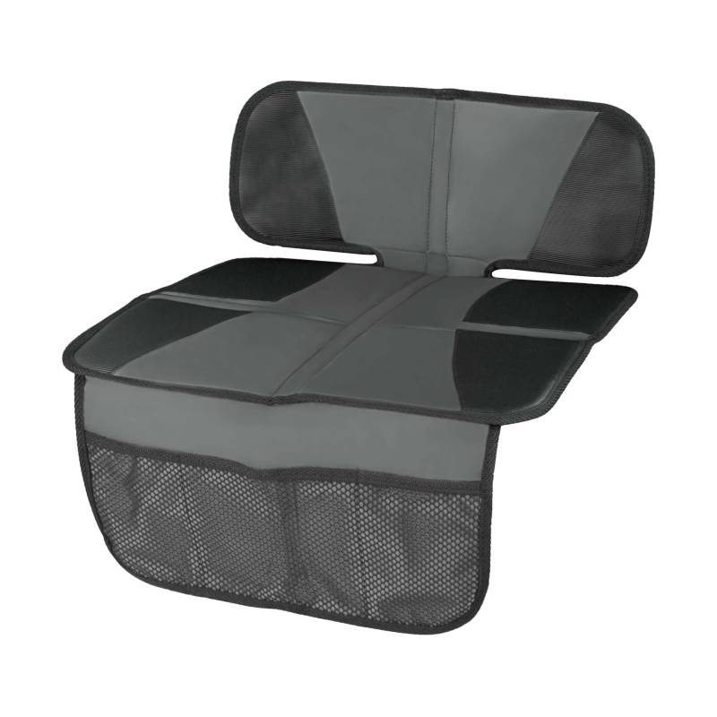 Walser Kindersitzunterlage, Auto-Sitzschoner Kindersitz, PKW-Sitzauflage rutschfest, Tidy Fred Kindersitz-Unterlage ISOFIX-kompatibel grau/schwarz von Walser