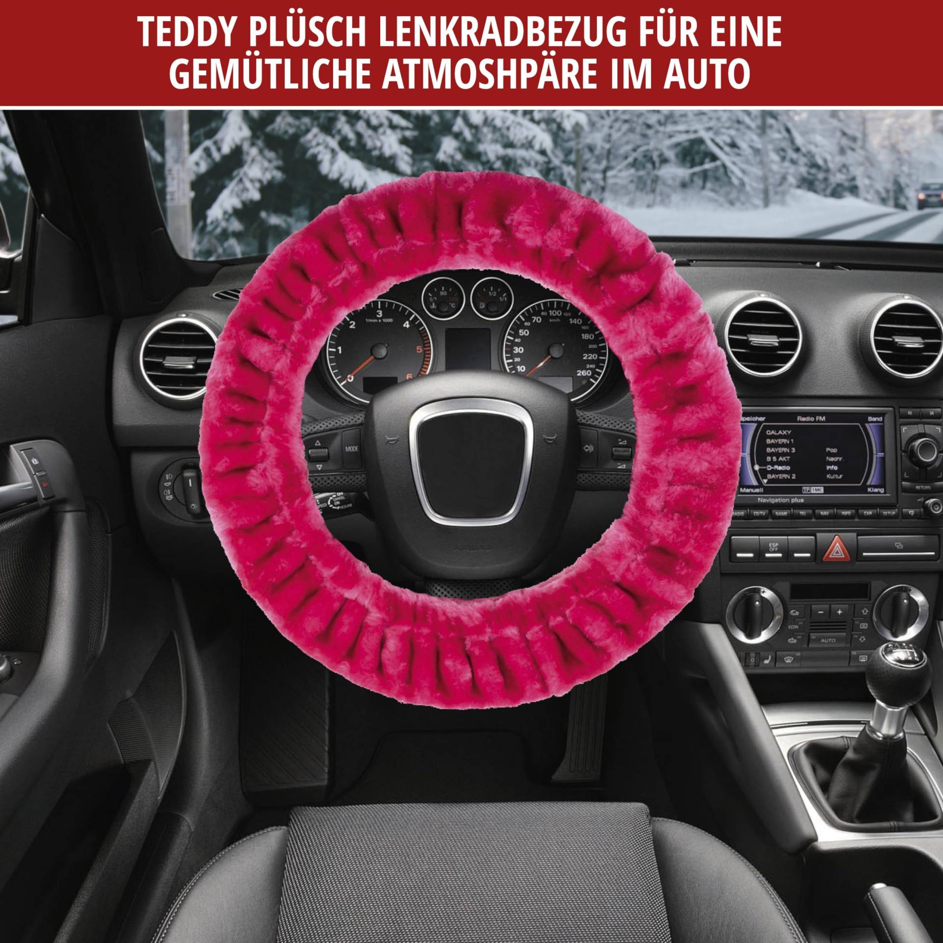 Walser Lenkradbezug Teddy Plüsch, Lenkradhülle Kunstfell, Plüsch-Lenkradabdeckung, Lenkradschoner Lammfell-Optik vegan pink Walser Lenkradbezug Teddy Plüsch, Lenkradhülle Kunstfell, Plüsch-Lenkradabdeckung, Lenkradschoner Lammfell-Optik vegan pink von Walser