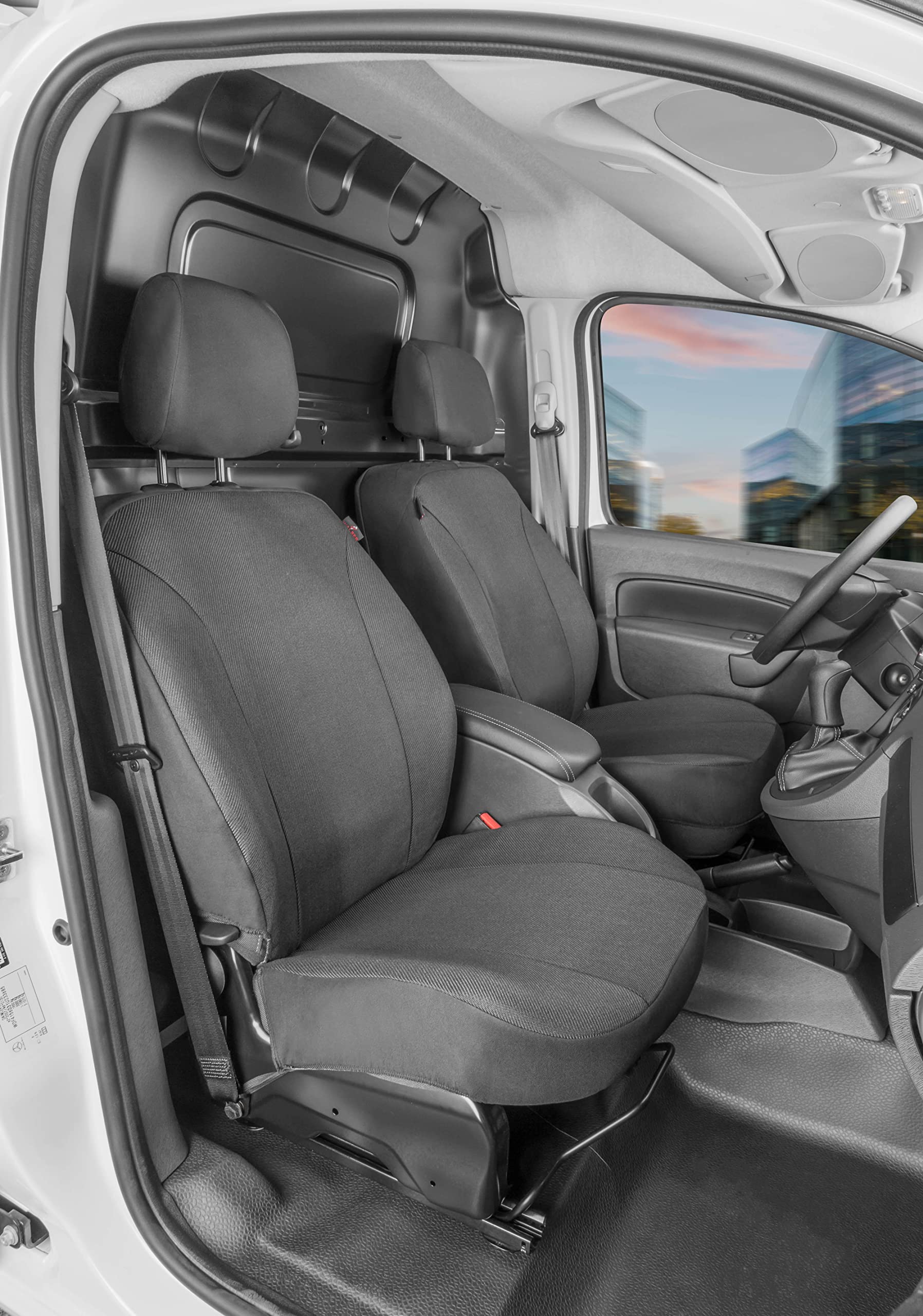 Walser Transporter Sitzbezüge Auto kompatibel mit Mercedes-Benz Citan W415, 2 Einzelsitze vorne, Auto Sitzbezüge aus Stoff Sitzschoner Auto, Auto Sitzauflagen Set für Van von Walser
