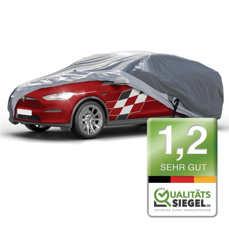 Walser Premium Abdeckplane Auto All Weather Plus Qualitätssieger Sehr Gut*, Abdeckplane wasserdicht, Auto Abdeckplane, Autoplane UV-beständig, Autoabdeckung Outdoor, Abdeckung Kombi Größe 6 grau von Walser