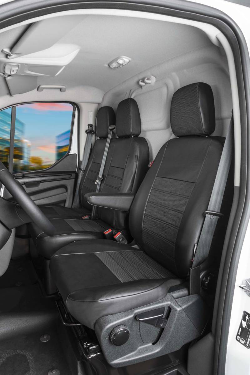 Walser Premium Transporter Sitzbezüge Kompatibel Mit Renault Trafic 2014-Heute, Einzelsitzbezug + Doppelbank Lehne Klappbar, Sitzbezüge, Sitzschoner, Sitzauflagen Set für Van von Walser